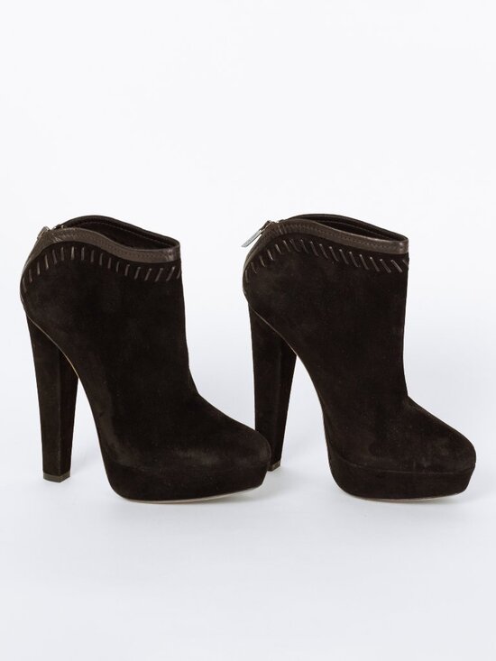 Jimmy Choo Shoes - Jimmy Choo Evans Black Suede Heeled Booties - Size 36.5